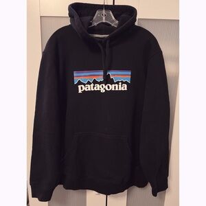 Patagonia Black Hoodie with Multicolor P-6 Logo Uprisal  Size M